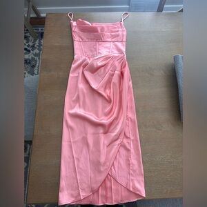 Hello Molly Spaghetti Strap Pink Midi Dress